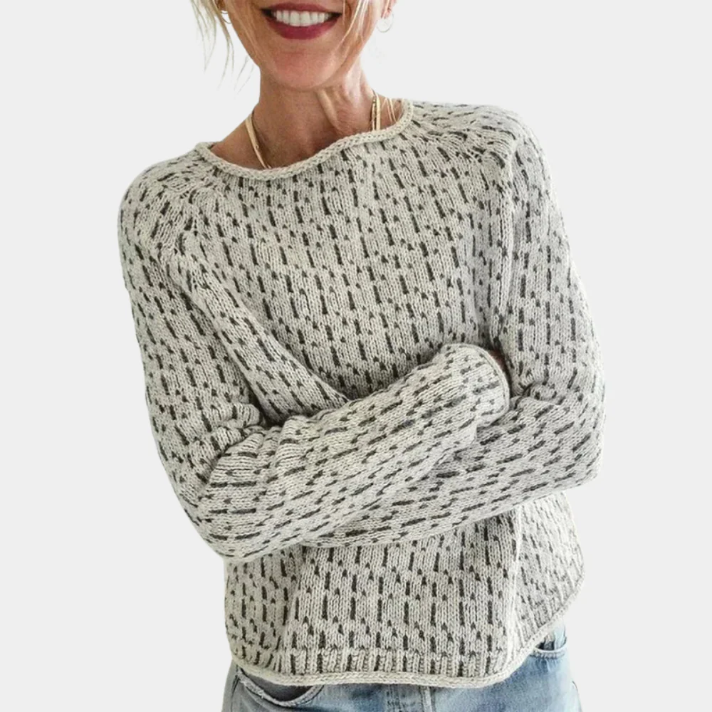 Casual Women's Sweater with Speckled Texture