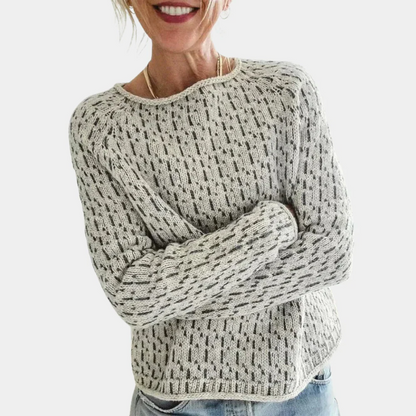 Casual Women's Sweater with Speckled Texture