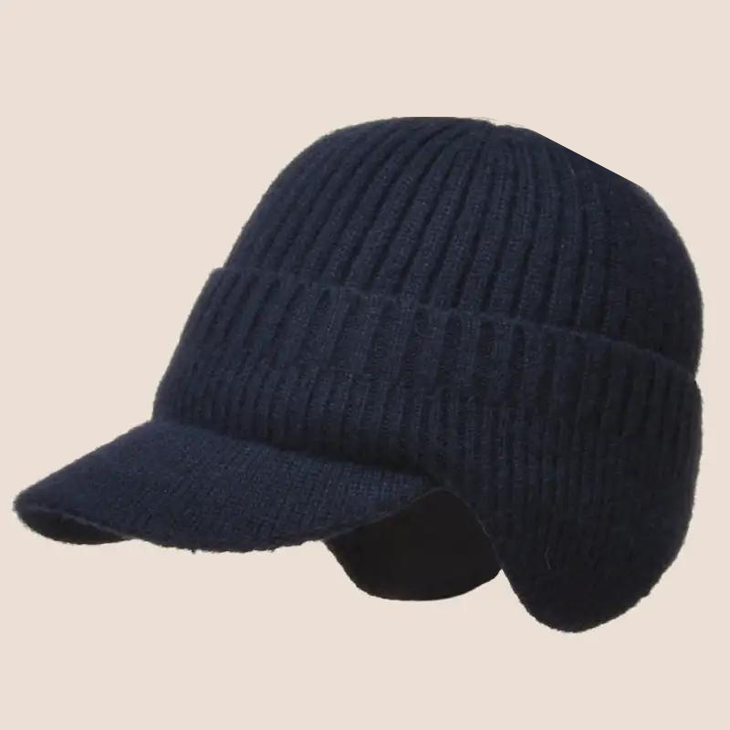Leonard Warm Knitted Beanie Thick Ribbed Knit For Extreme Cold Elegant Winter Accessory For Men And Women