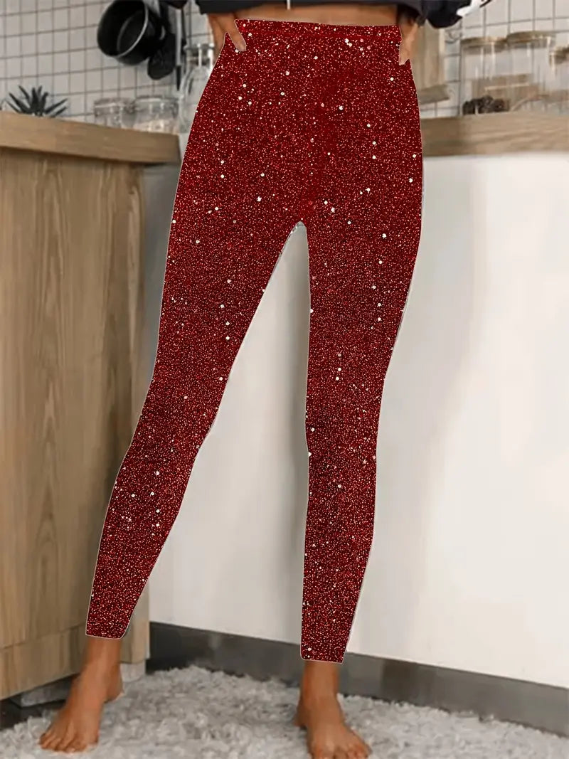 Women’s Sequin Trousers | Long Slim Fit