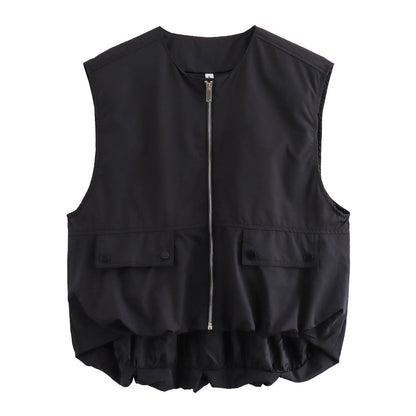 Beatrix Lightweight Sleeveless Vest For Women With Zipper And Vent Pockets For Sporty Casual Style