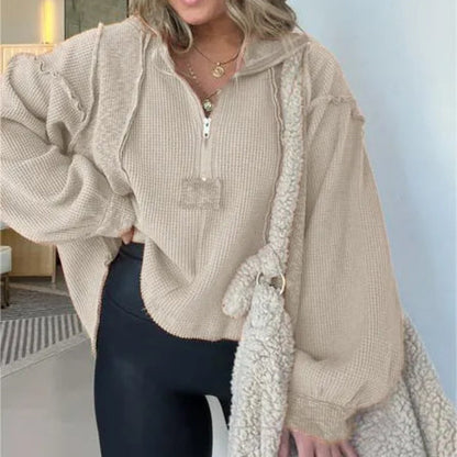 Women's sweater with irregular hem for autumn and winter