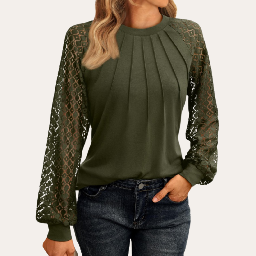 Manik Classic Lace Sleeve Blouse For Women Elegant Comfort Office Ready Top For Professionals