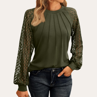 Manik Classic Lace Sleeve Blouse For Women Elegant Comfort Office Ready Top For Professionals