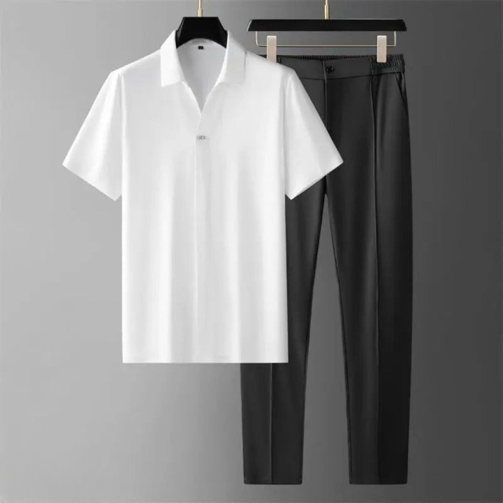 Radiate Luxury Two Piece Polo And Trousers Set For Modern Professionals Premium Comfort And Versatility