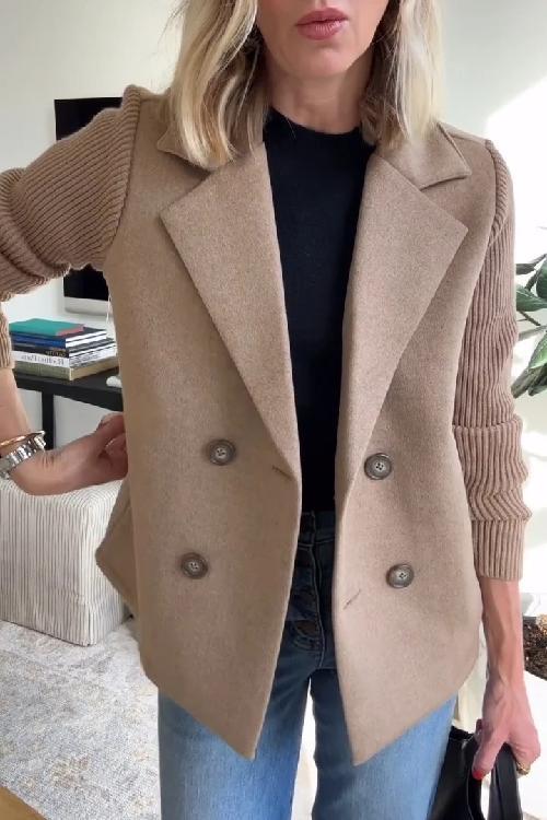 Women's Double-Breasted Blazer | Knitted