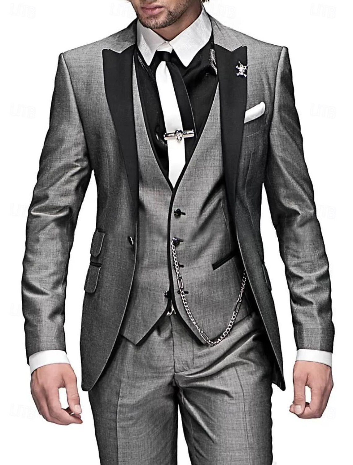 Oliver Men's Linen Three Piece Suit Set Blazer Vest Trousers Burgundy Formal Attire For Weddings
