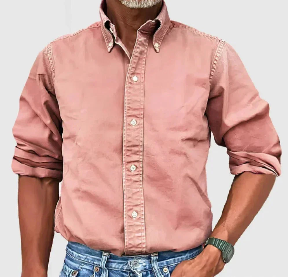 Chase Mens Khaki Casual Button Up Shirt For Everyday Comfort Versatile Style And Polished Look By TrendAura