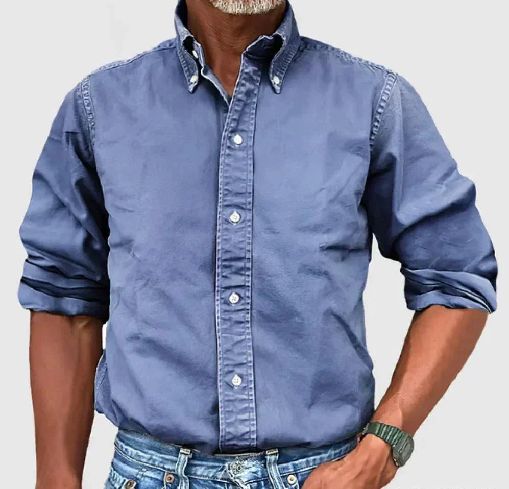 Chase Mens Khaki Casual Button Up Shirt For Everyday Comfort Versatile Style And Polished Look By TrendAura