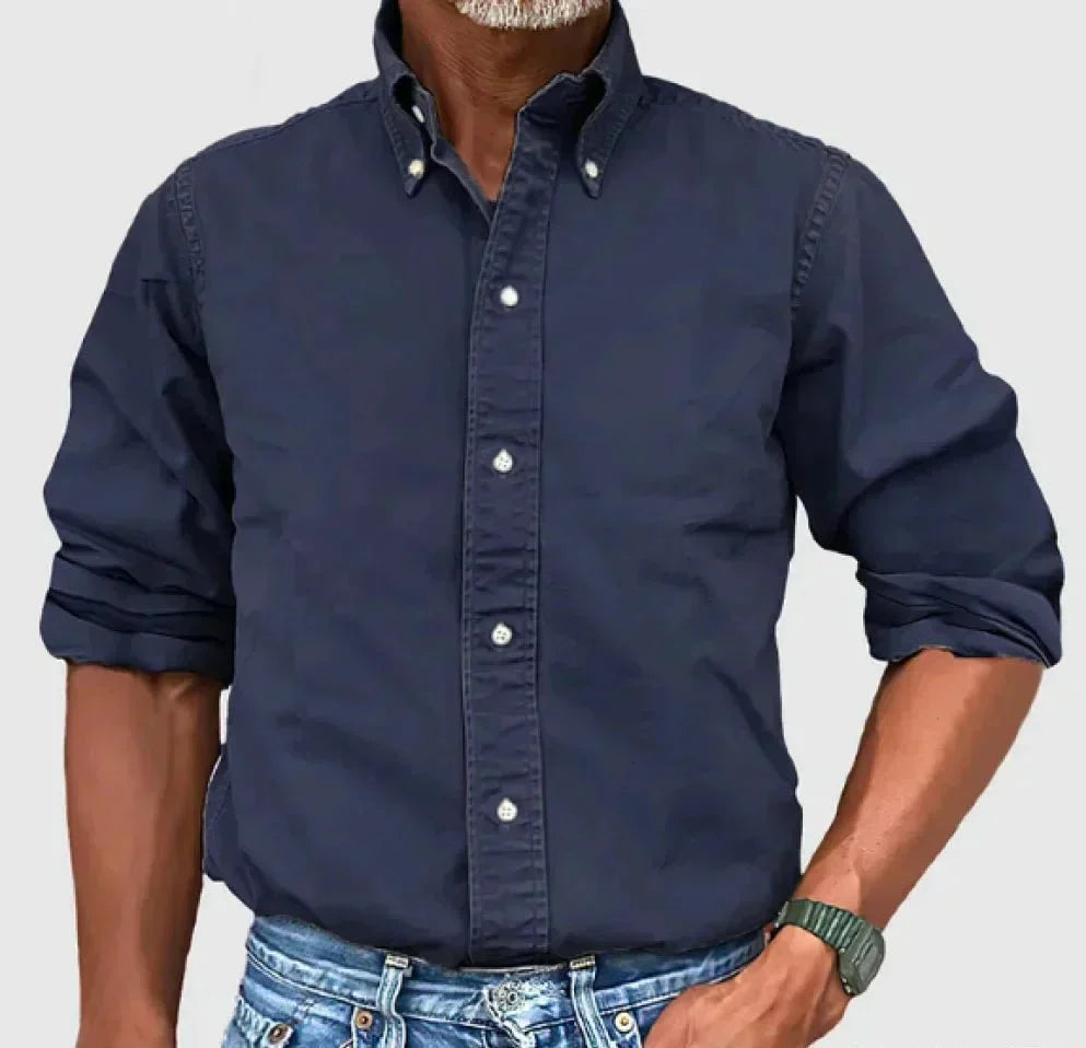 Chase Mens Khaki Casual Button Up Shirt For Everyday Comfort Versatile Style And Polished Look By TrendAura