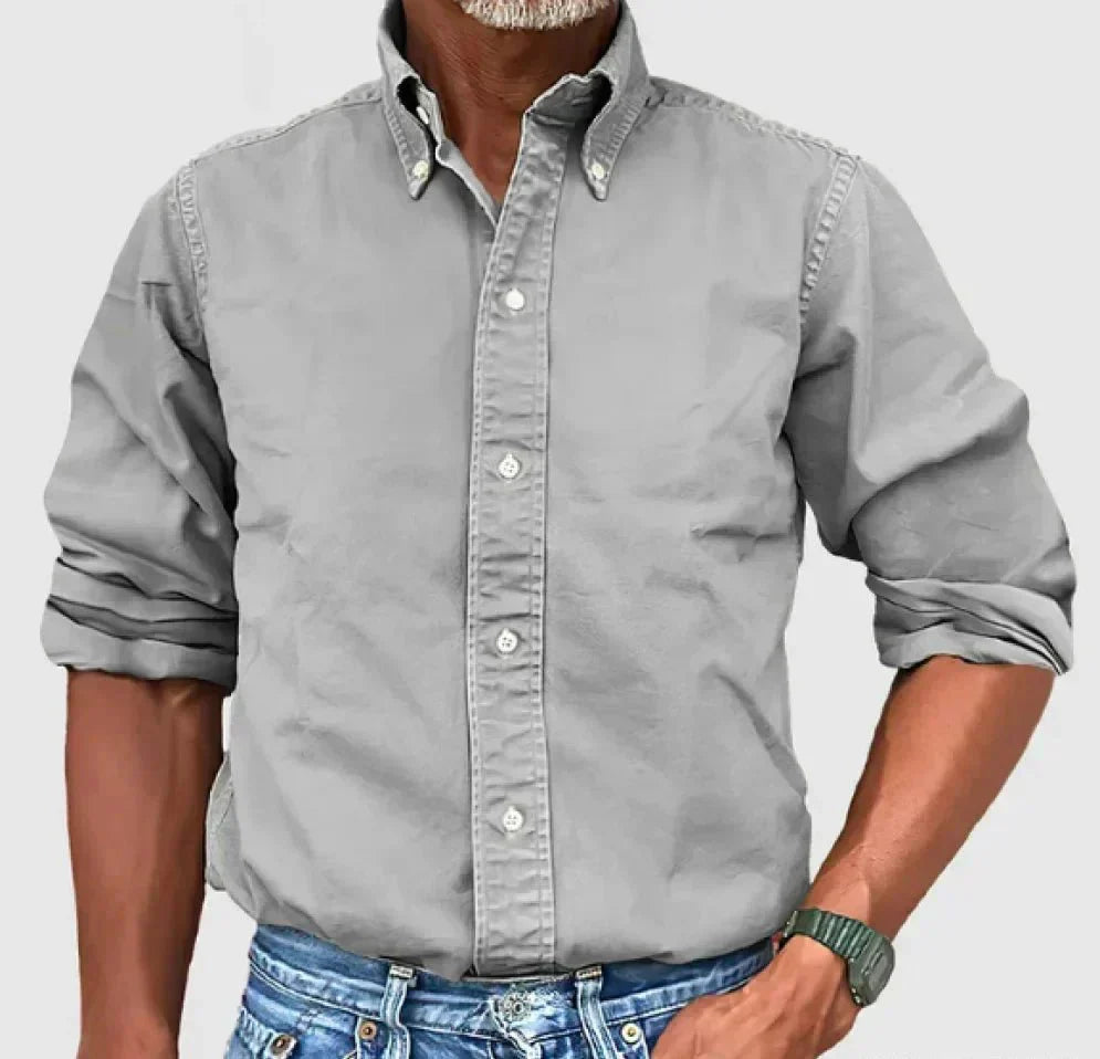 Chase Mens Khaki Casual Button Up Shirt For Everyday Comfort Versatile Style And Polished Look By TrendAura