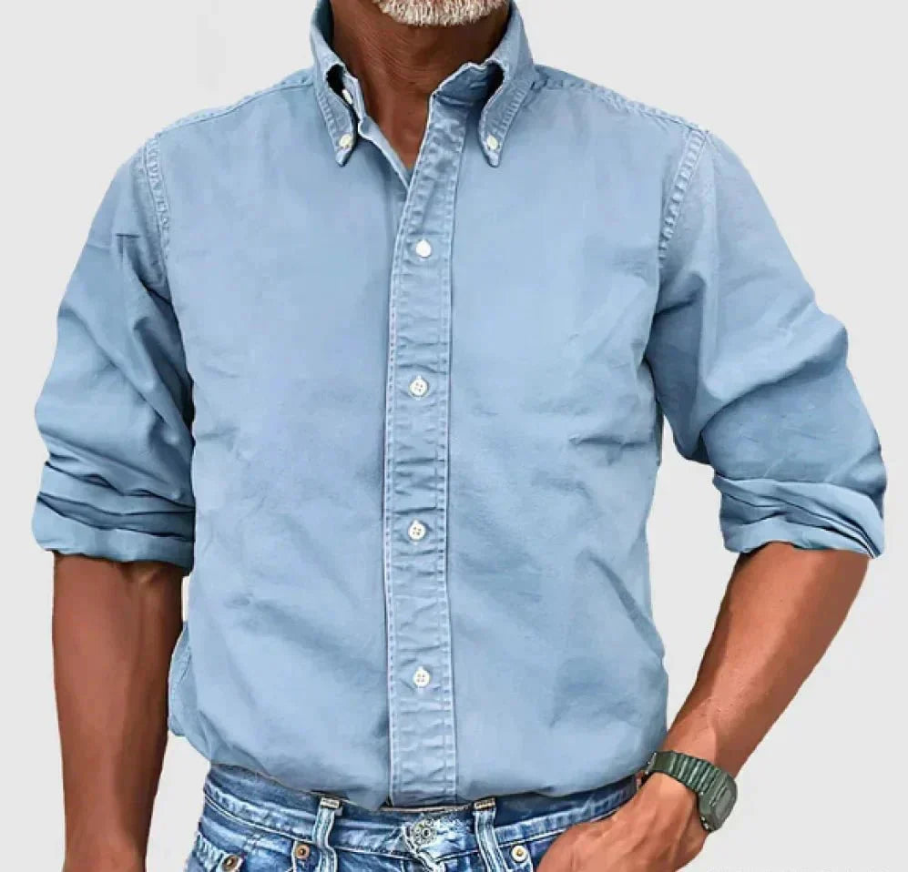 Chase Mens Khaki Casual Button Up Shirt For Everyday Comfort Versatile Style And Polished Look By TrendAura