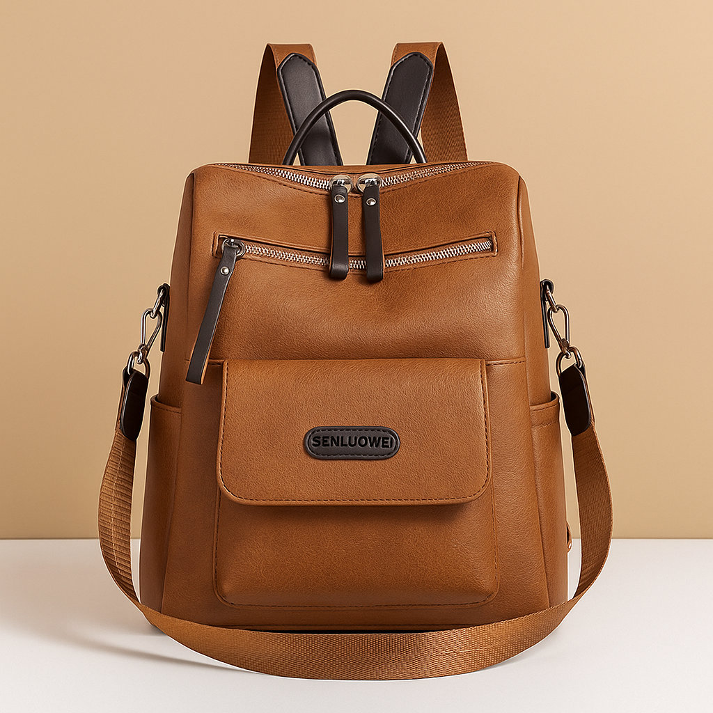 Mens Leather Shoulder Backpack With Spacious Interior And Versatile Carry Options For Professionals And Travel