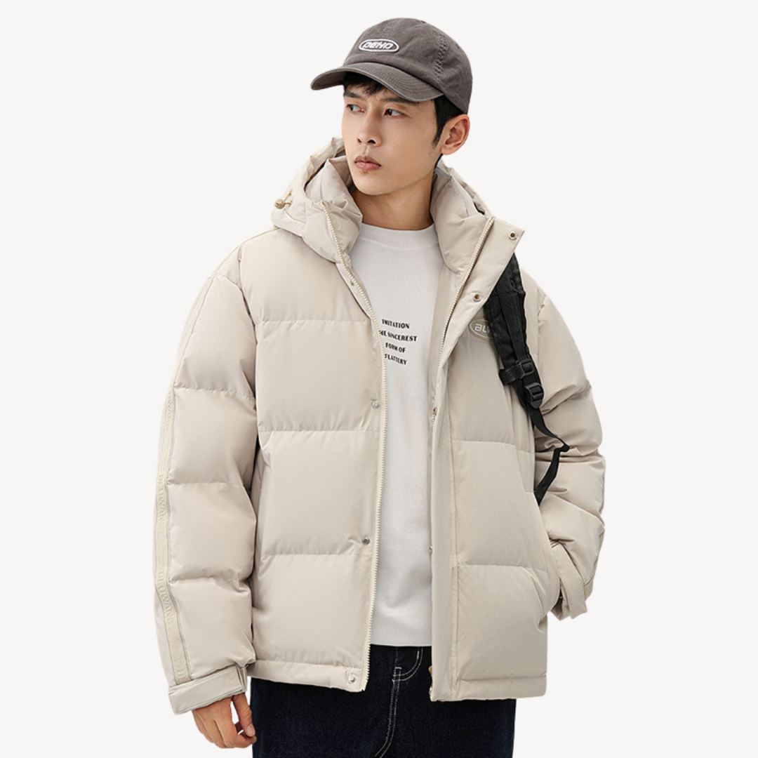 Mens Puffer Jacket With Structured Padded Design For Men Stylish Warmth And Versatile Urban Wear