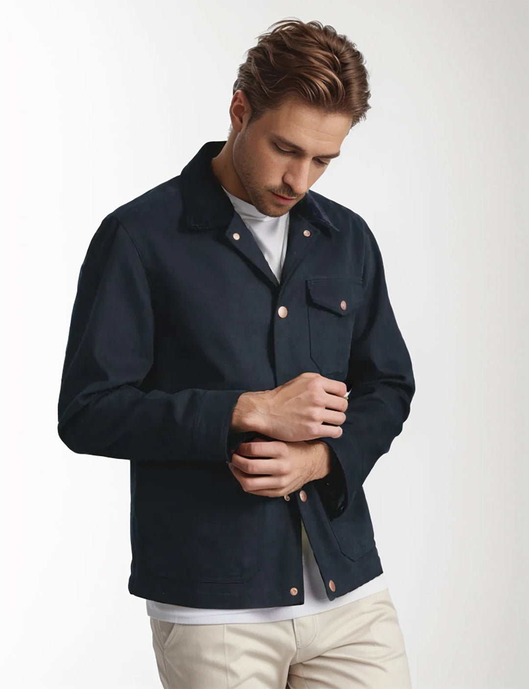 Armand Classic Button Down Jacket For Men With Relaxed Fit, Versatile Casual Outerwear By TrendAura