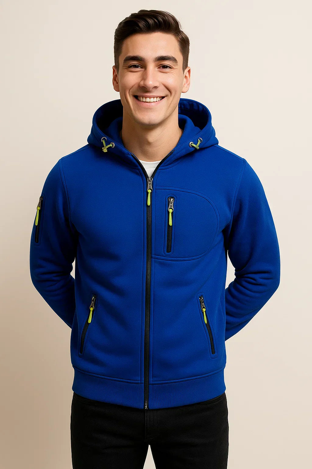 Sean Mens Casual Zip Front Hoodie for Men Warm Comfort Everyday Wear Modern Style