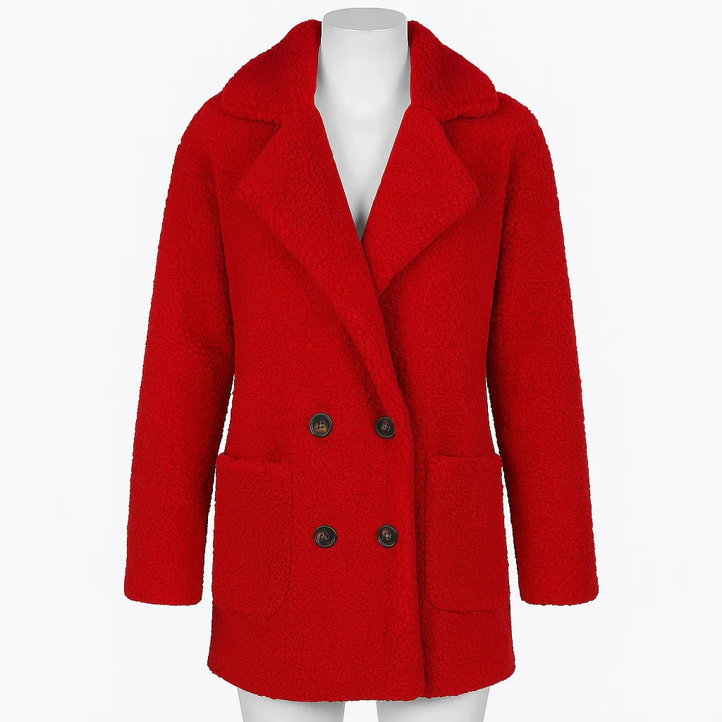 Women’s Fuzzy Button-Up Coat | Winter