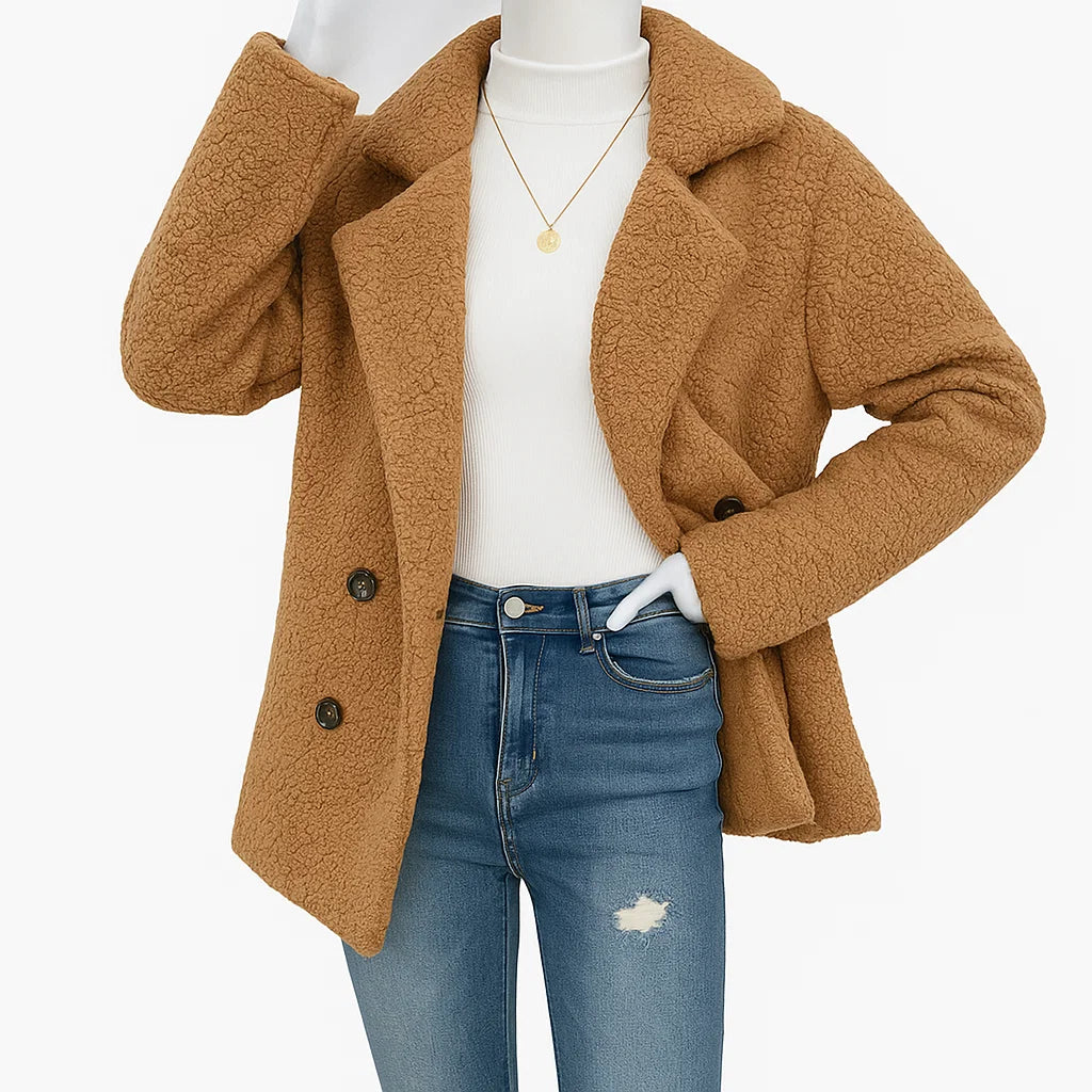 Women’s Fuzzy Button-Up Coat | Winter