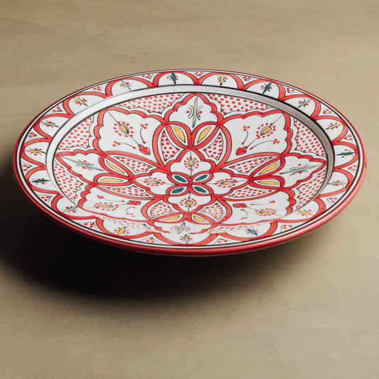 Berber Essence Red Salad Plate - Moroccan Dinnerware - TrendAura