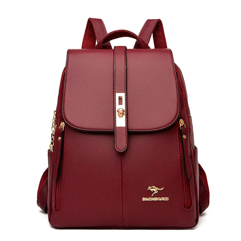 Women's backpack with firm shape | With flap and buckle closure