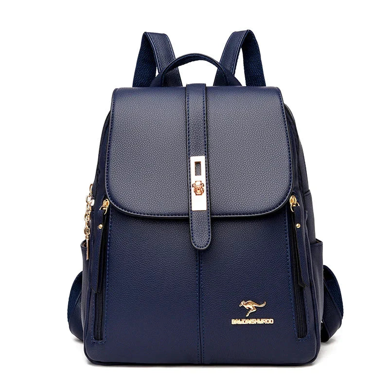 Women's backpack with firm shape | With flap and buckle closure