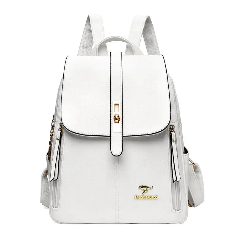 Women's backpack with firm shape | With flap and buckle closure