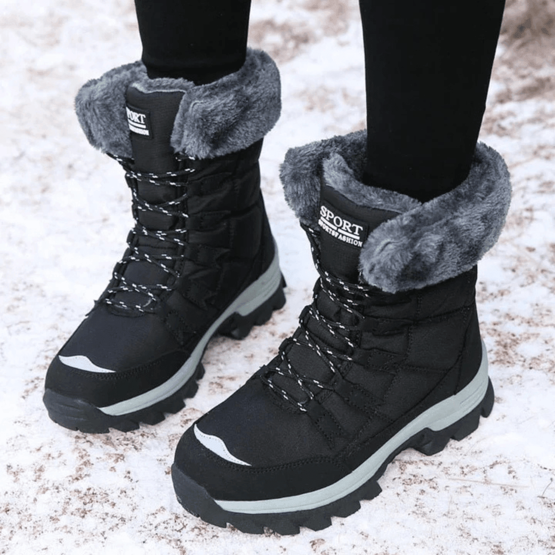 Women's Waterproof Winter Boots with Insulated Lining and Slip-Resistant Sole