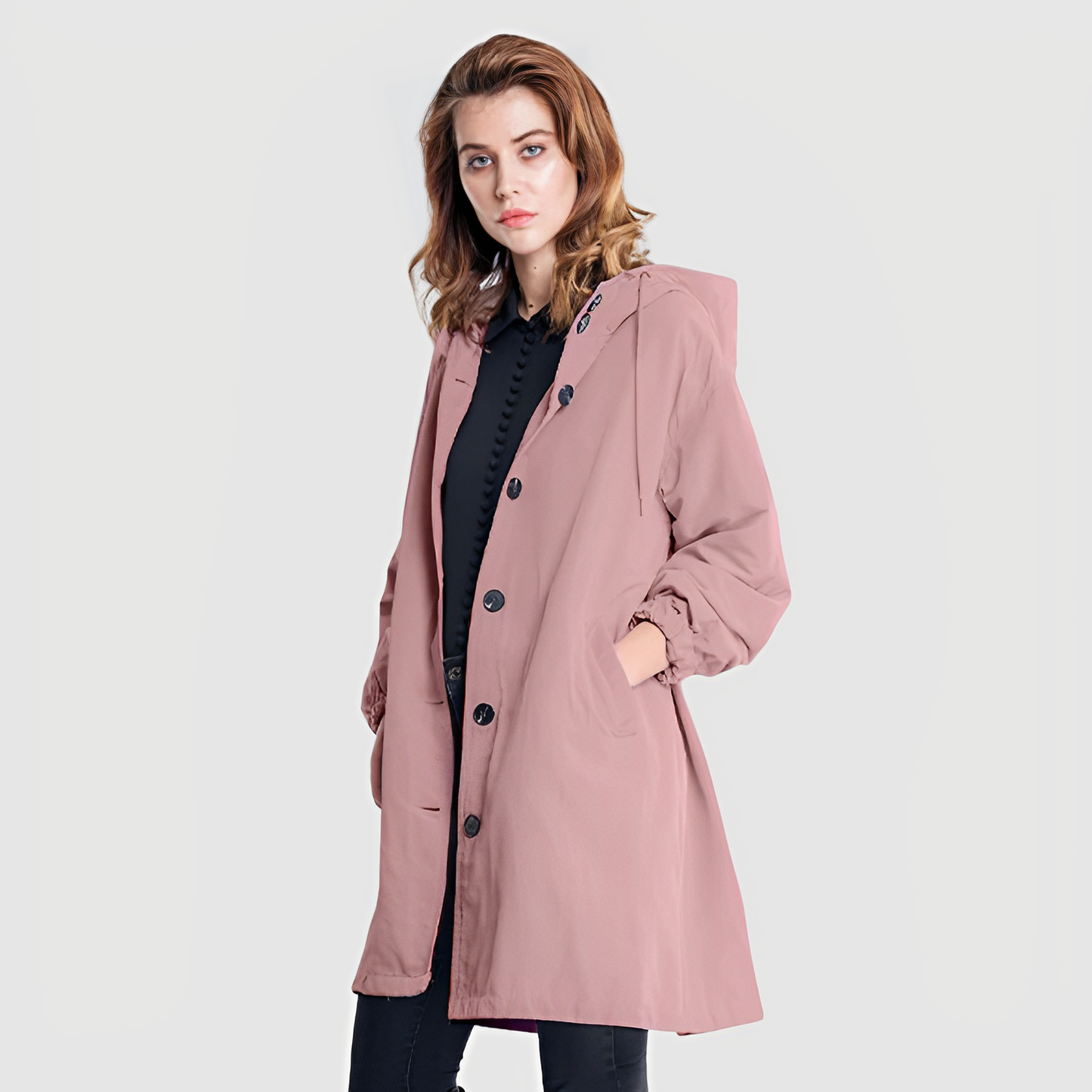 Classic hooded raincoat for women