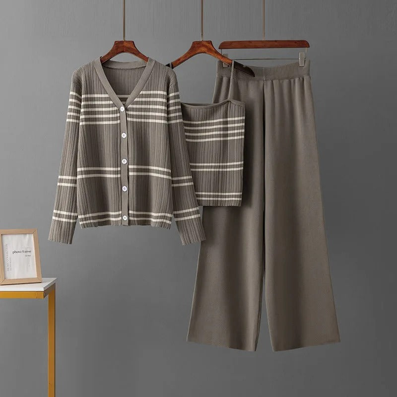 Lipa Striped Knit Set For Women Comfortable Everyday Wear With Modern Style And Cozy Fit