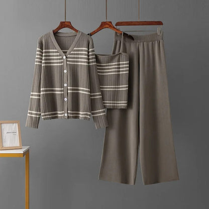 Lipa Striped Knit Set For Women Comfortable Everyday Wear With Modern Style And Cozy Fit