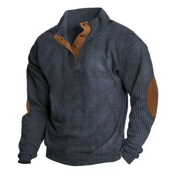 Men's Patchwork Stand Collar Hoodie Jacket For Men Casual Loose Fit Long Sleeve Sweatshirt TrendAura