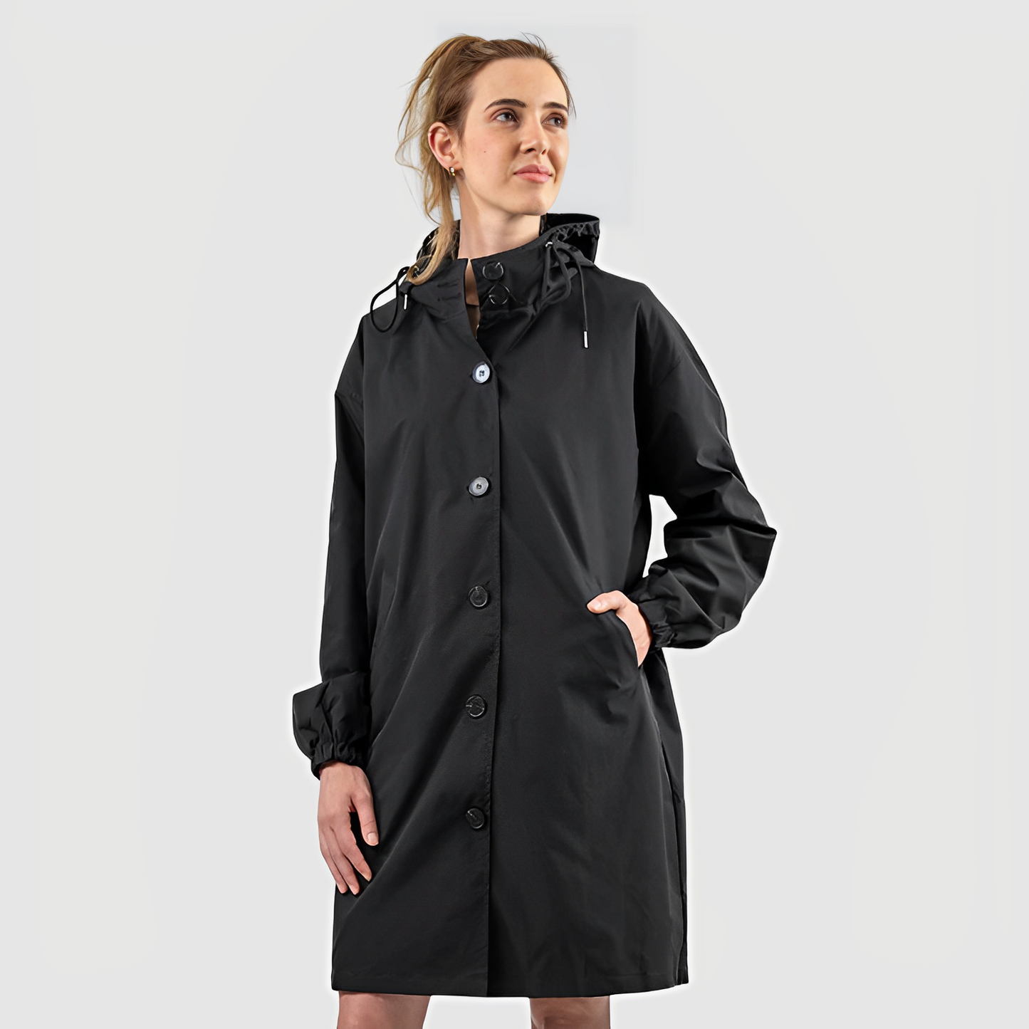 Classic hooded raincoat for women