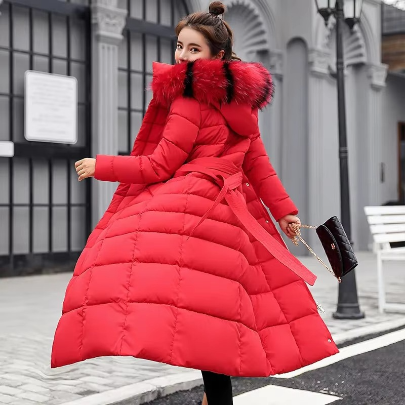 Penina Long Hooded Down Jacket For Women With Faux Fur Hood Elegant Warmth And Style