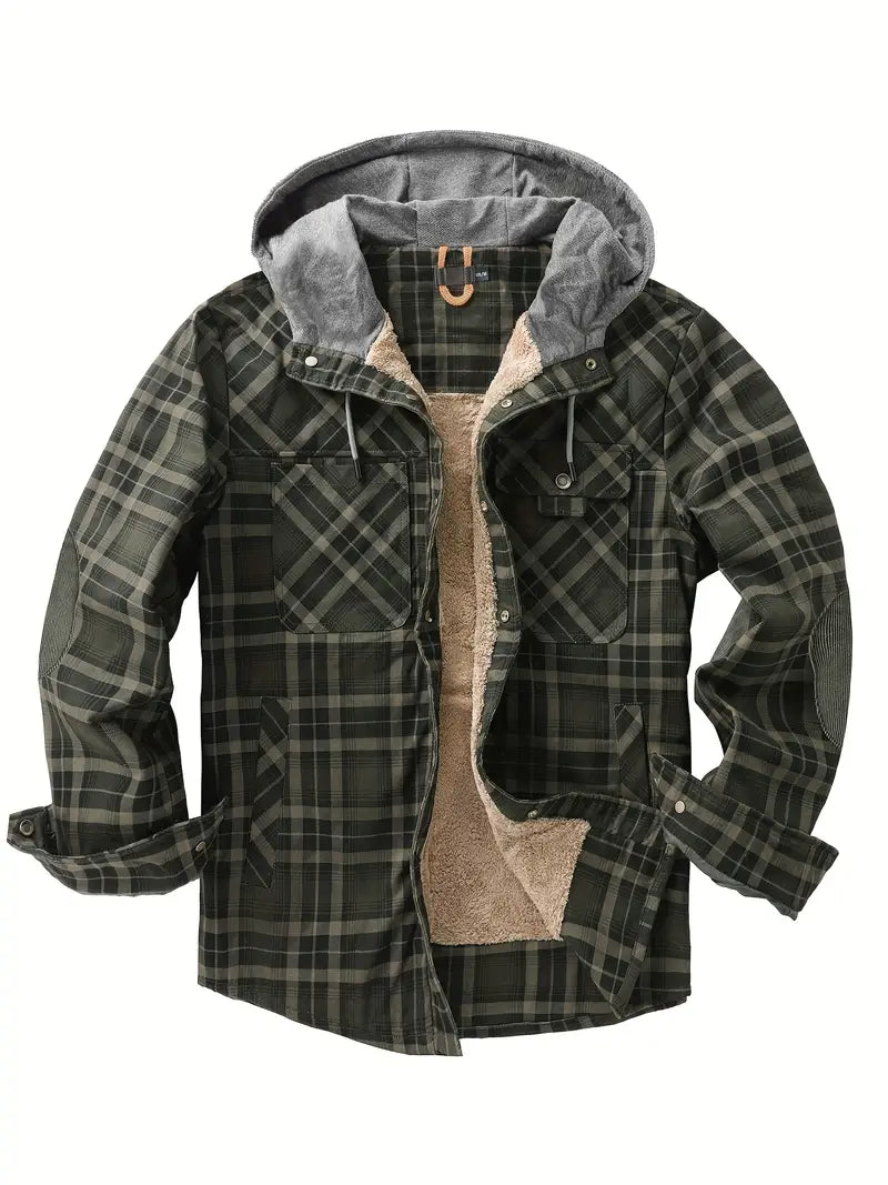Wyatt Hooded Plaid Jacket With Cozy Fleece Lining For All Seasons Ideal For Casual Outdoor Wear