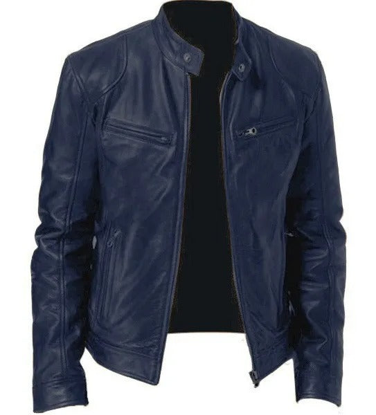 Brodie jacket in PU leather with stand-up collar