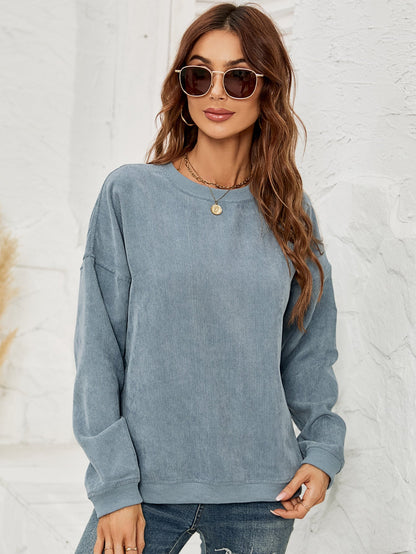 Cord pullover sweatshirt for women