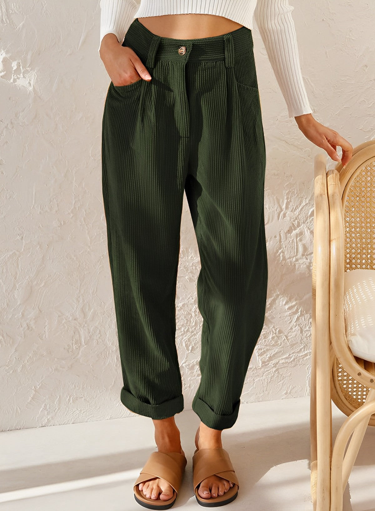 Womens Allseason Pants With Timeless Stripes For Comfortable Polished Everyday Wear