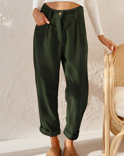 Beatrix | Elegant Cord Trousers for Women with High Waist