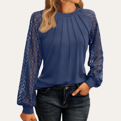 Manik Classic Lace Sleeve Blouse For Women Elegant Comfort Office Ready Top For Professionals
