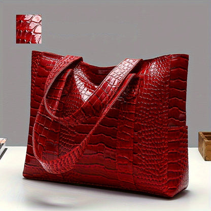 Women's Large Shoulder Bag | Embossed Tote