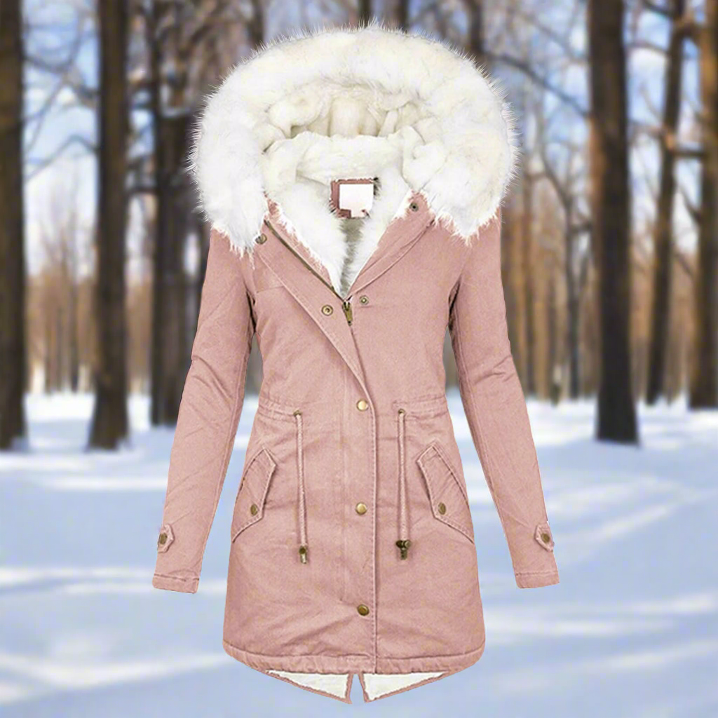 Women’s Parka Jacket – Tailored Fit – Water-Repellent – Faux Fur Hood – Long Length