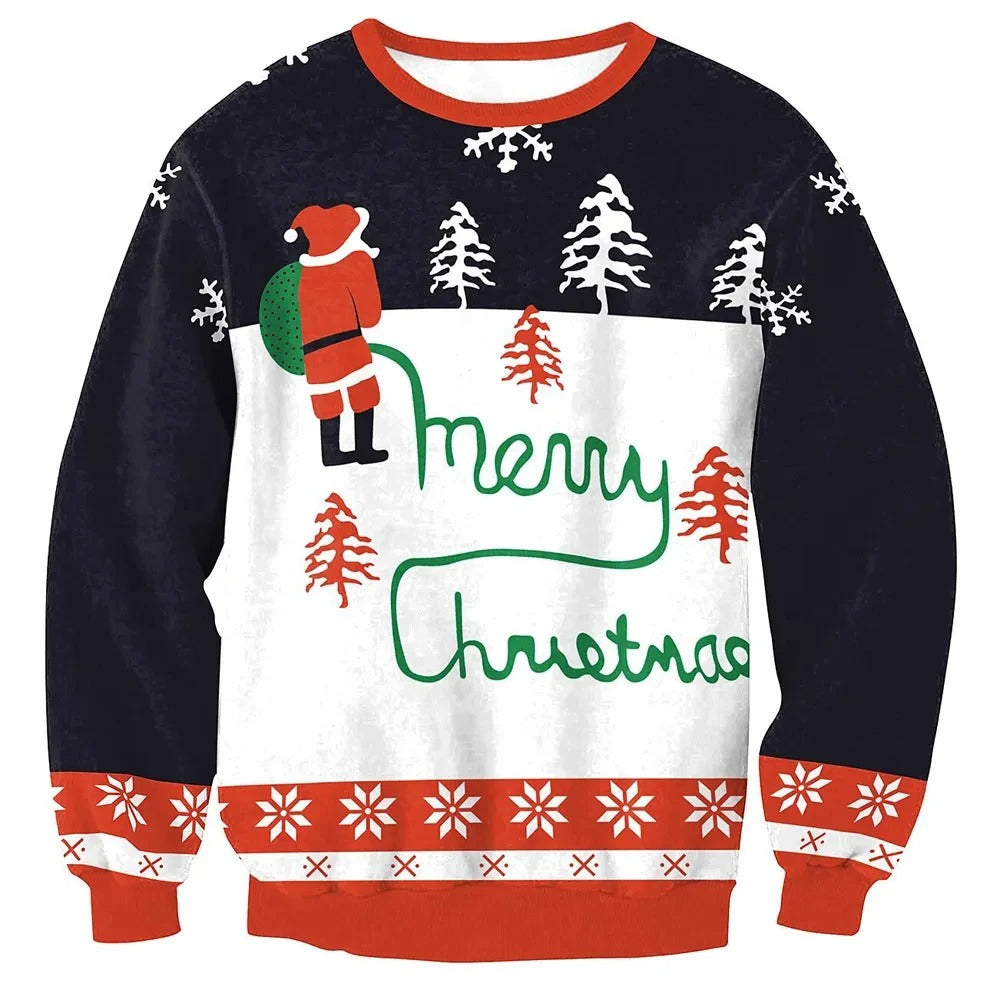 Mateo Men's Christmas Crew Neck Sweater - Soft Cotton Poly Blend for Festive Comfort and Colorful Patterns