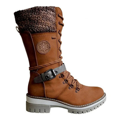 NOVA Warm Knee High Winter Boots For Women Winter Ready Comfort Cross Tied Lace Up Durable Style
