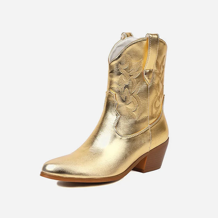 Velmora™ | Western Cowboy Ankle Boots for Women