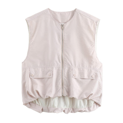 Beatrix Lightweight Sleeveless Vest For Women With Zipper And Vent Pockets For Sporty Casual Style