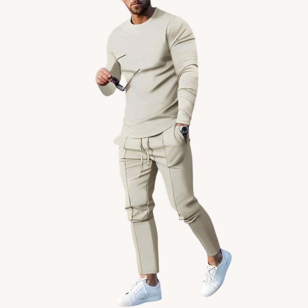 Mens Casual Long Sleeve Tracksuit Set For Men Versatile Everyday Style With Comfort