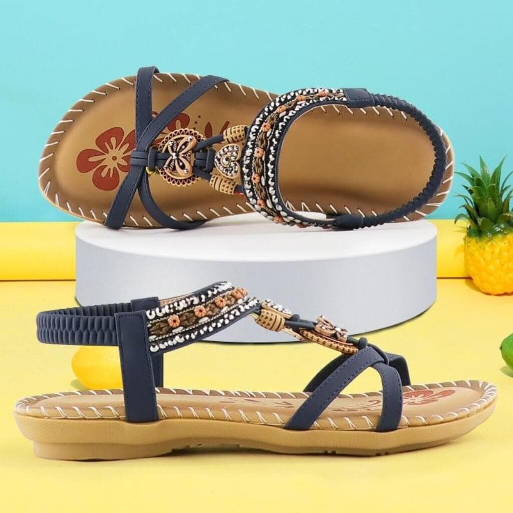 Women's Platform Sandals with Cushioned Footbed and Adjustable Straps
