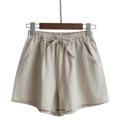 Plus Size Linen Shorts High Waisted Beach Ready Summer 2025 Breathable Cotton Blend