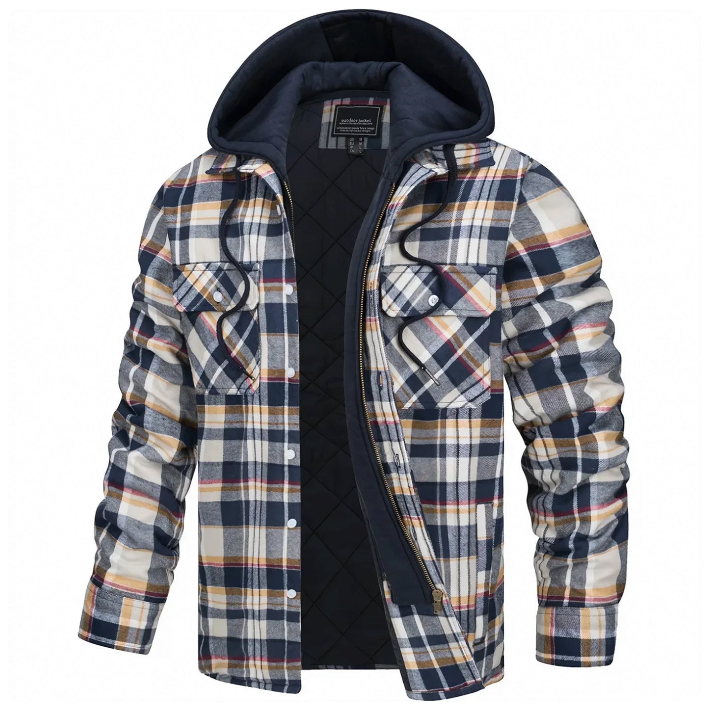 Parker Checked Hooded Jacket With Fleece Lining For Warm All Season Comfort Outdoor Wear