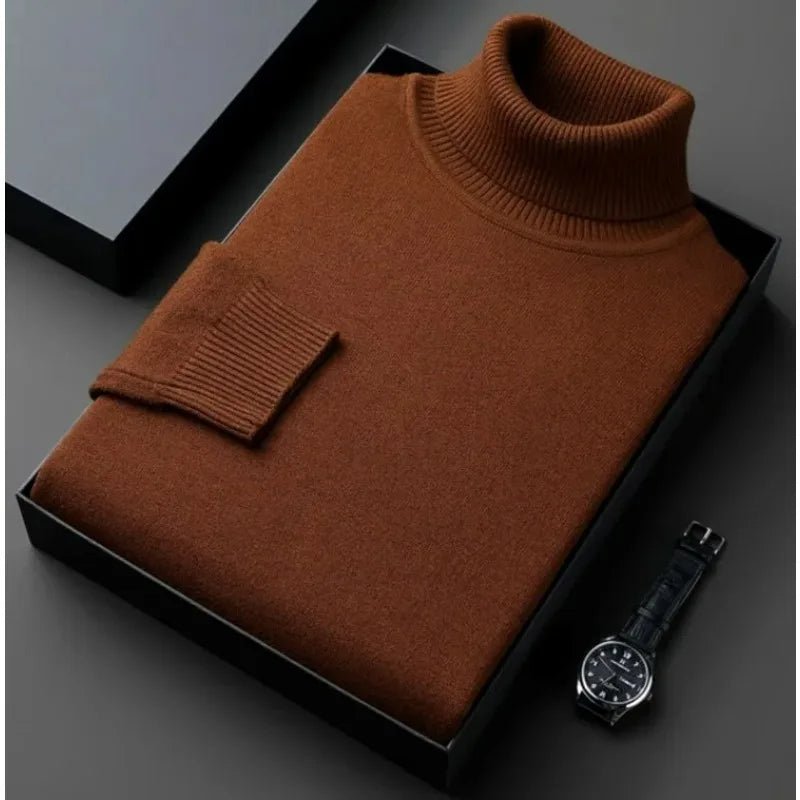 Men's Turtleneck Knit Jumper Warmth And Classic Style For Cold Days Ideal For Office And Weekend Wear